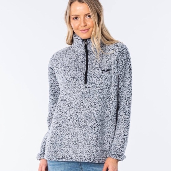 🔆RIP CURL🔆 DARK N STORMY 1/4 ZIP CREW SWEATER JACKET - Picture 6 of 15